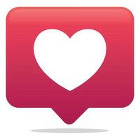 Heart icon on a red button vector