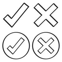 Check mark and tick icon set illustration vector