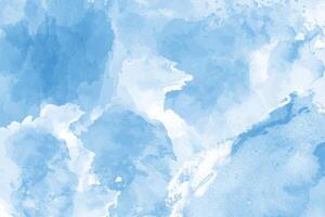 Blue watercolor background with white clouds vector