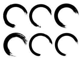 A set of four black brush strokes on a white background vector