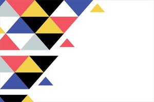 A colorful triangle pattern with a white background vector