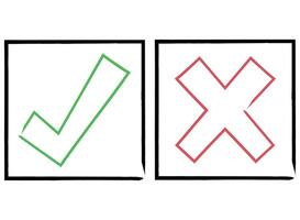 Two different check marks are shown on a white background vector