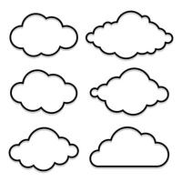 Clouds set of four different shapes vector