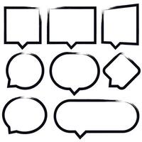 A set of speech bubbles with different shapes vector