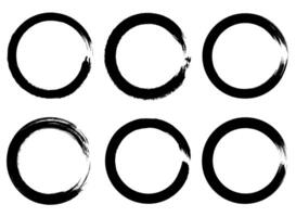 A set of four black circles with the word oo vector