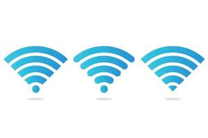 Three wifi symbols on a white background vector