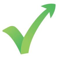 A green check mark on a white background vector