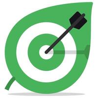 A green leaf with an arrow and a target vector