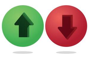 Two red and green arrows pointing in different directions vector