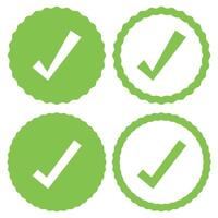 Four green check marks on a white background vector
