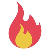 A fire icon with a red flame vector