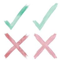 Four different colored check marks on a white background vector