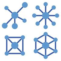 Four blue and white geometric shapes with dots vector