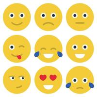 A set of emoticons with different expressions vector