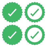 Four green check marks on a white background vector