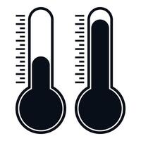 Two thermometers are shown on a white background vector
