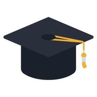 Graduation cap icon isolated on white background vector