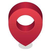 A red location marker icon on a white background vector