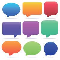 Colorful speech bubbles set of different shapes vector