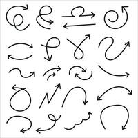 Various arrows drawn in black on a white background vector