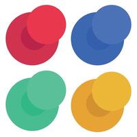 Four different colored circles on a white background vector