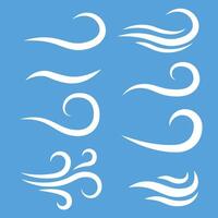 A set of different waves on a blue background vector