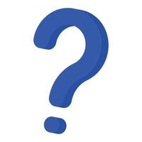 A question mark is shown on a white background vector