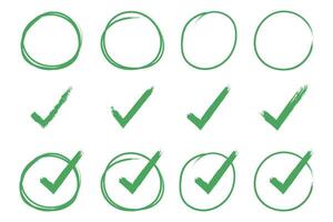 Green check mark icons on white background vector