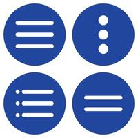 Four blue circles with a white outline of a button vector