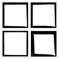 Four square frames with black paint on them vector