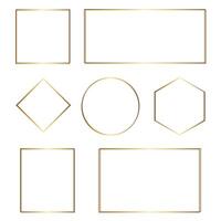 Golden rectangle frames set with different shapes vector