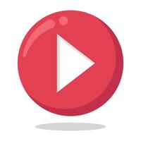 A red play button with a white play button vector