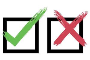 Check mark and tick mark on white background vector