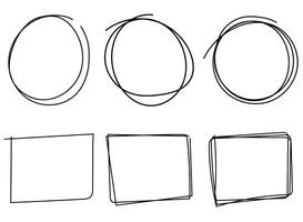 A set of four different shapes drawn in black and white vector