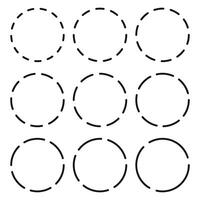 A set of circles with different sizes and shapes vector