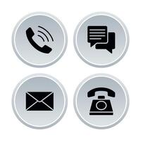 Four icons of telephone, email and phone call vector