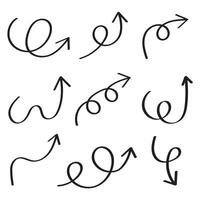 A set of different arrows drawn in different styles vector