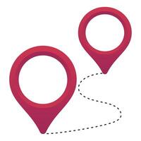 A red pin pointing to a location vector