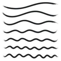 A set of different wavy lines vector