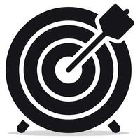 Target with dart in the center of the target illustration vector