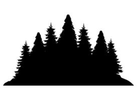 Silhouette of trees in the forest vector