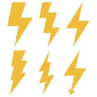 A set of lightning bolts on a white background vector