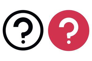 Two question marks are shown in a circle vector