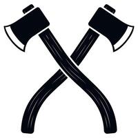 Two crossed axes icon vector