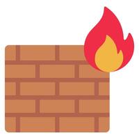 Firewall icon with brick wall vector