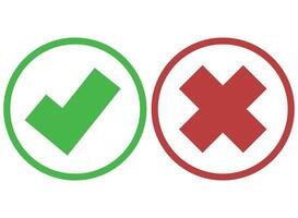 Two green and red check marks on a white background vector