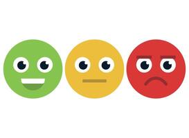 Three emoticions with different expressions vector