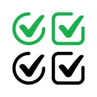 Check Mark Circles And Squares Set vector
