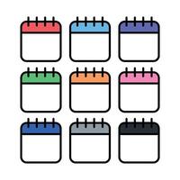 Calendars Multiple Colours Simple Style Set vector