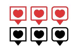 Location Pin Square Shapes With Hearts vector